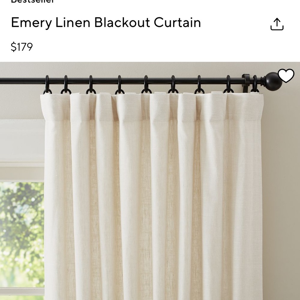 Pottery Barn blackout Emery Curtains